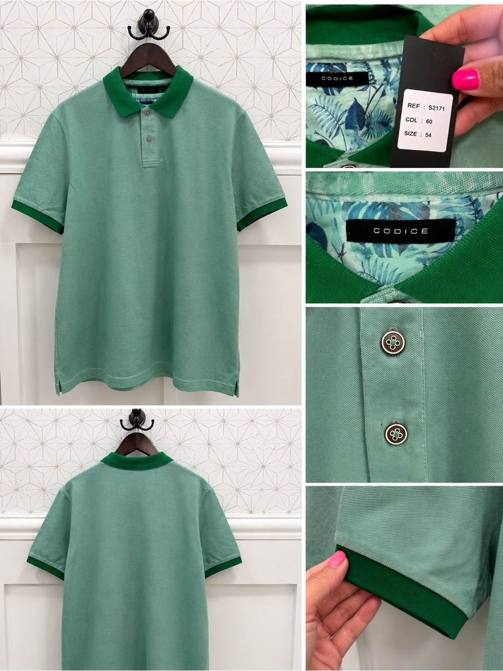 Codice Men’s Green Polo Shirt Size 54 / US XL NWT